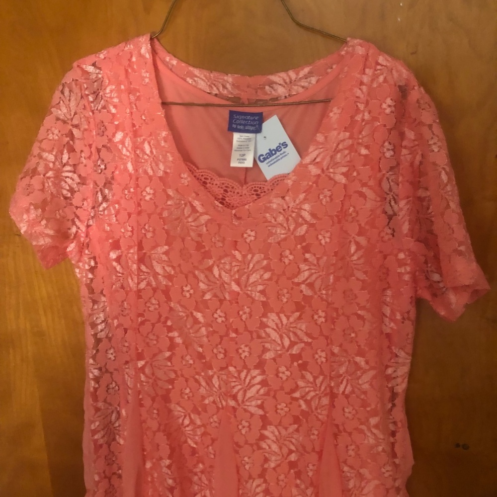 Pink or Coral Lace Dress NWT